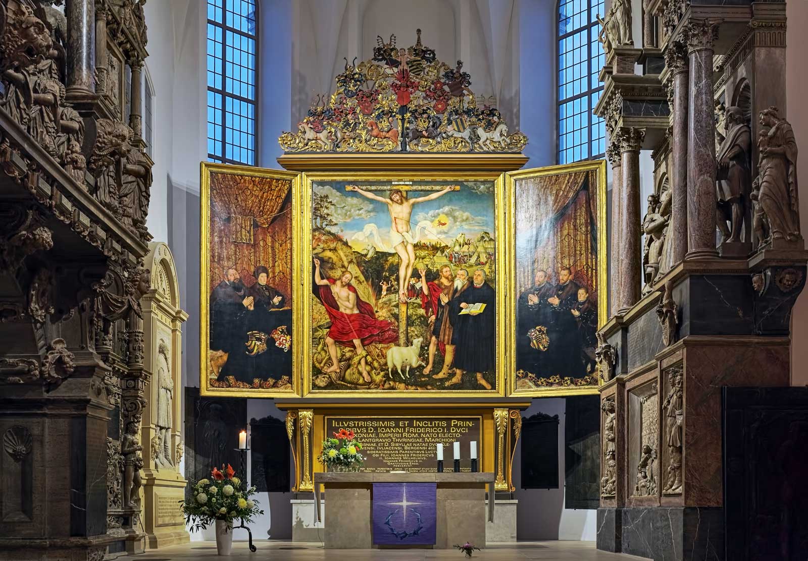 Altar in St. Peter und Paul, Weimar by Cranachs